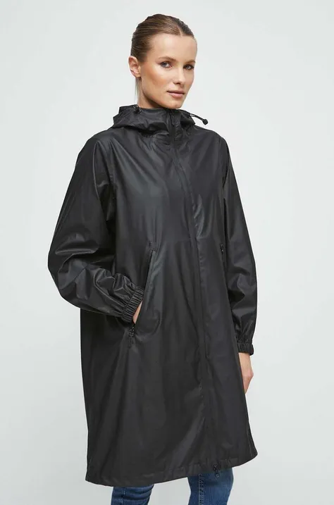 Nepremokavý kabát Medicine dámsky, čierna farba, prechodný, oversize