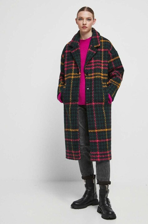 Płaszcz damski wzorzysty kolor multicolor