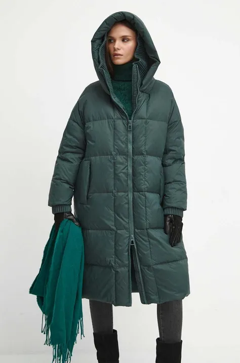 Páperový kabát Medicine zelená farba, zimný, oversize