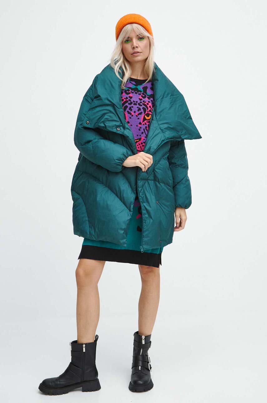 Bunda Medicine dmsk, zelen barva, zimn, oversize