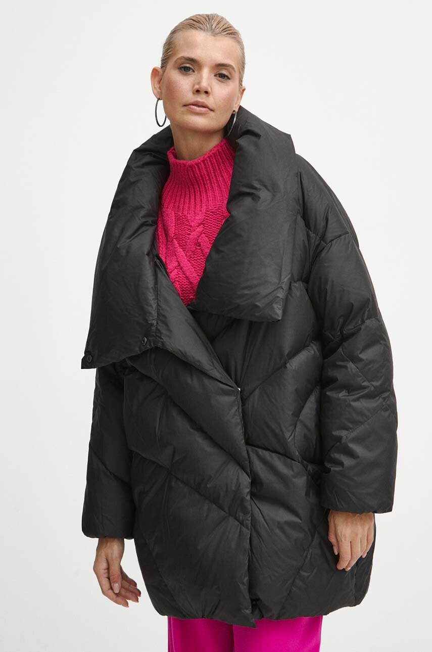 Bunda Medicine dmsk, ern barva, zimn, oversize