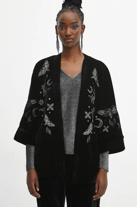 Medicine kimono damskie kolor czarny