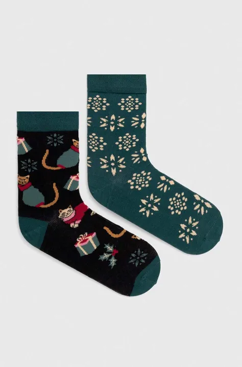 Bavlnené ponožky dámske s vianočným motívom (2-pack) viac farieb