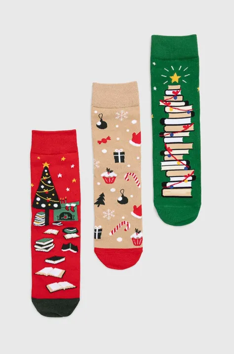 Bavlněné ponožky dámské vánoční (3-pack) více barev