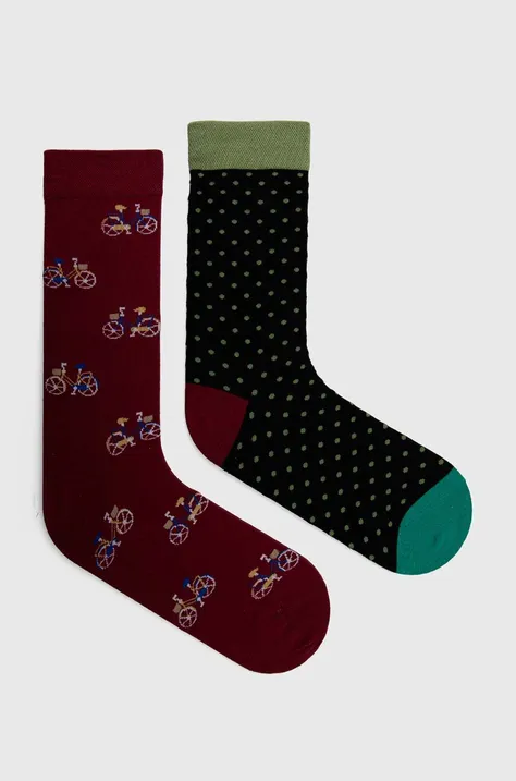 Skarpetki bawełniane męskie w rowery (2-pack) kolor multicolor