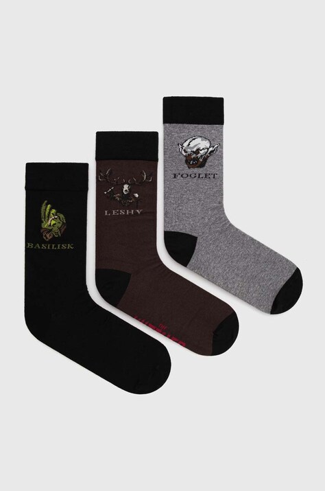 Skarpetki bawełniane męskie z kolekcji The Witcher x Medicine (3-pack) kolor multicolor