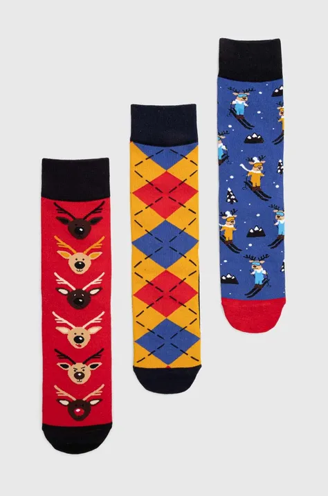 Bavlněné ponožky pánské vánoční (3-pack) více barev