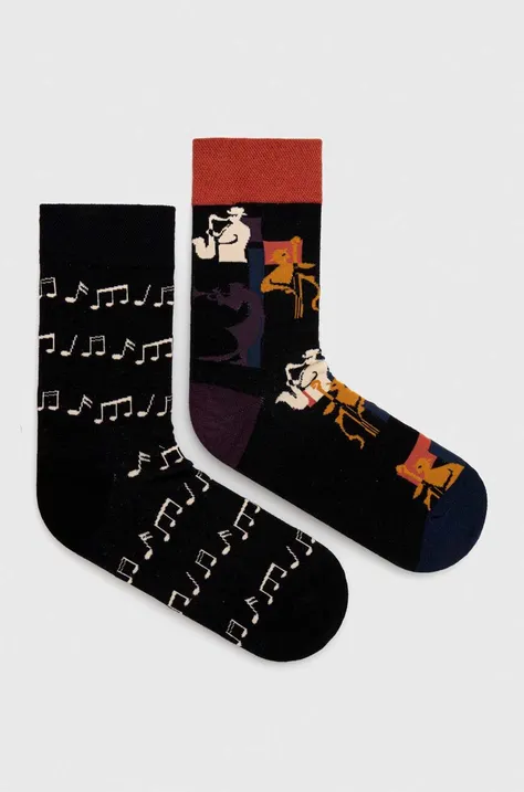 Bavlnené ponožky pánske s hudobným vzorom (2-pack) viac farieb