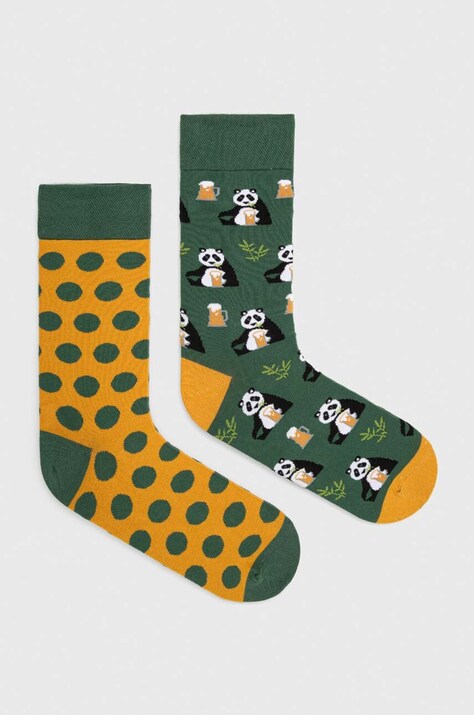 Skarpetki bawełniane męskie w pandy (2-pack) kolor multicolor