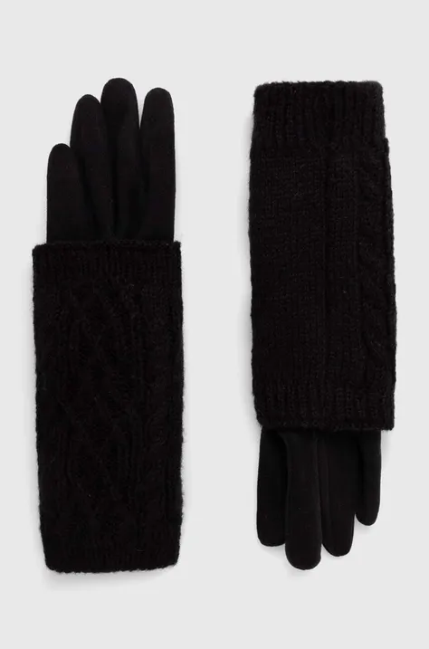Rękawiczki damskie z dzianiny kolor czarny