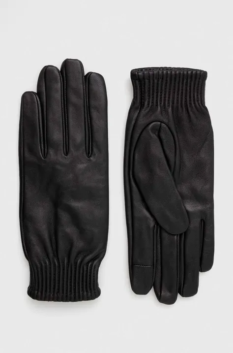 Kožené rukavice dámske čierna farba