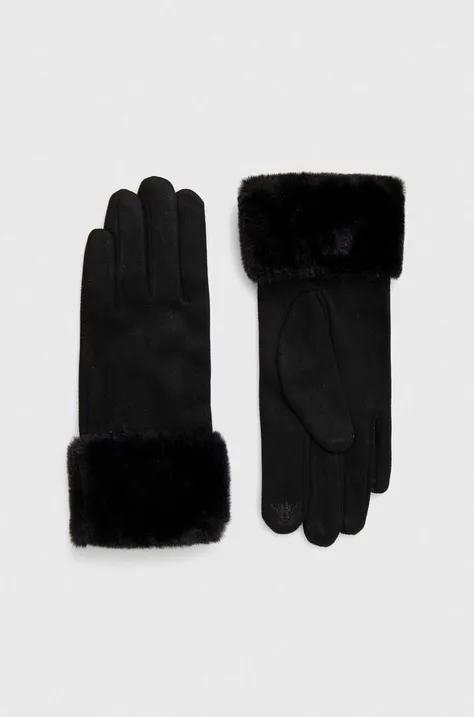 Rękawiczki damskie gładkie kolor czarny