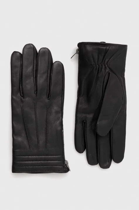 Kožené rukavice pánske čierna farba