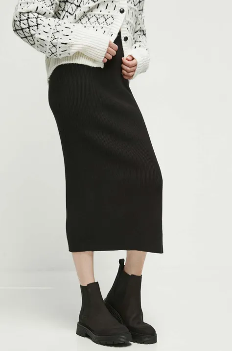 Spódnica damska prążkowana kolor czarny