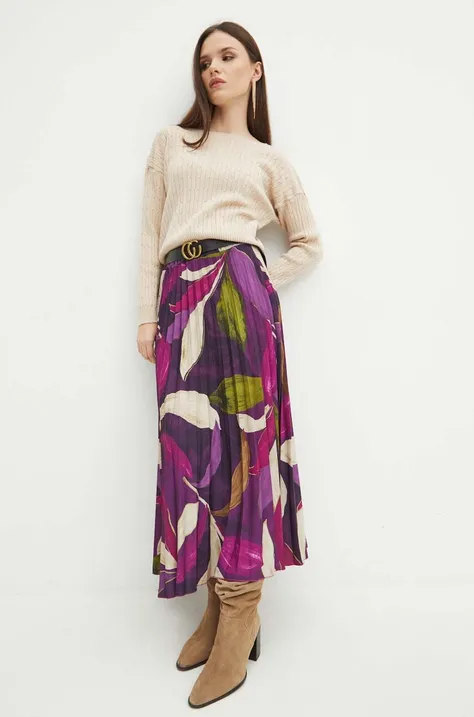 Spódnica damska midi plisowana kolor fioletowy