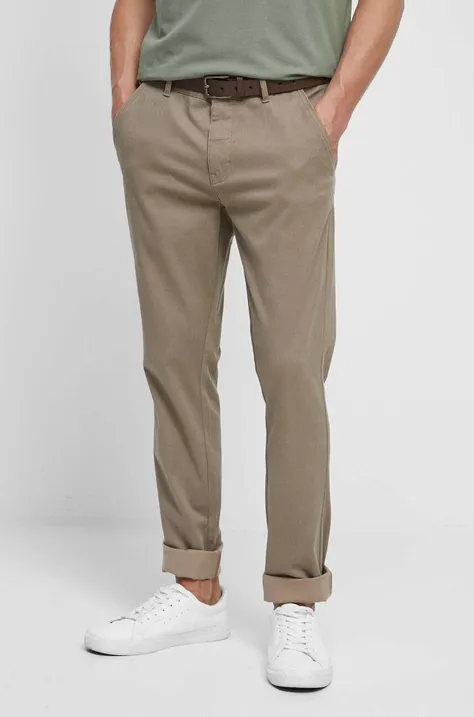 Spodnie męskie slim fit kolor beżowy