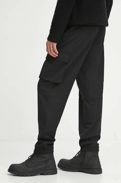 Nohavice pánske hladké čierna farba