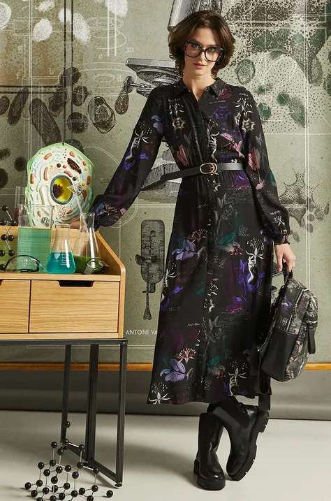 Šaty dámske z kolekcie Science čierna farba