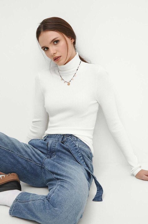 Свитер Medicine женский цвет бежевый лёгкий с гольфом