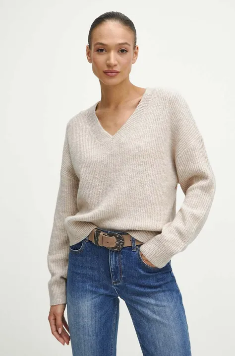 Medicine sweter damski kolor beżowy ciepły