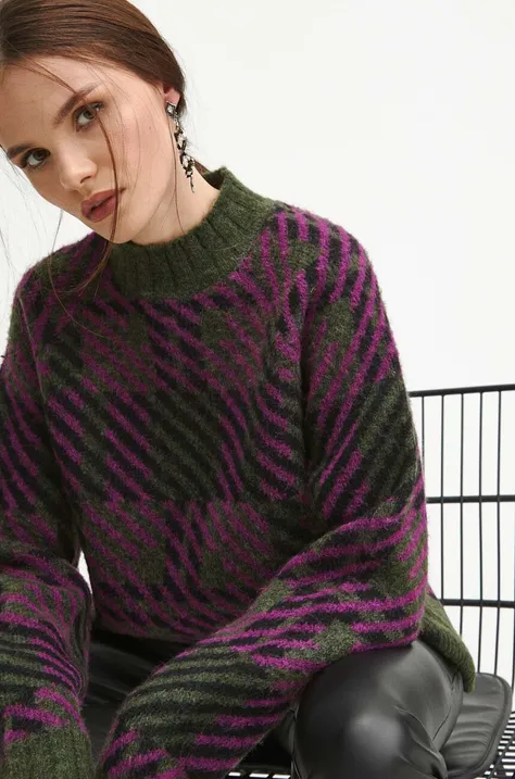 Sweter damski wzorzysty kolor czarny