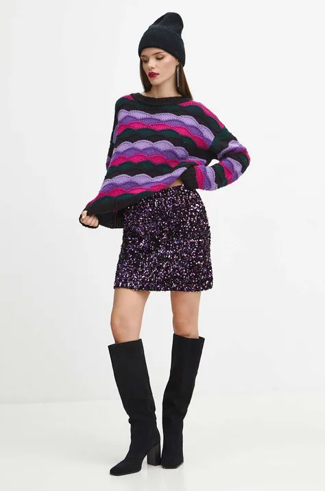 Sweter damski wzorzysty kolor czarny