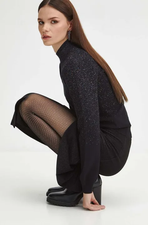 Sweter damski z metaliczną nicią kolor czarny