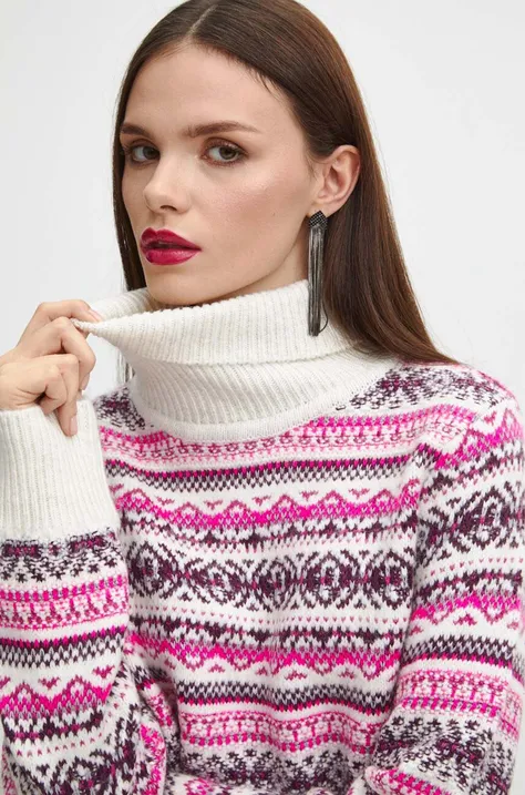 Sweter damski wzorzysty kolor multicolor