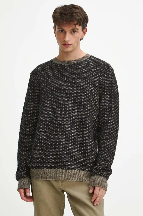 Sweter męski z fakturą kolor czarny