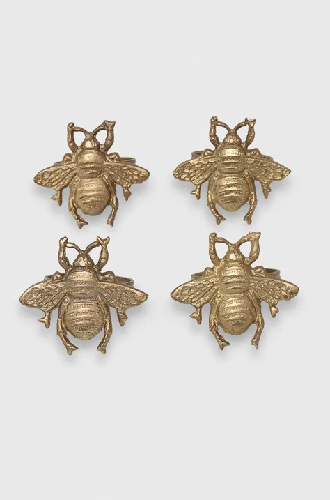 Pierścień na serwetkę - pszczoła (4-pack) kolor złoty