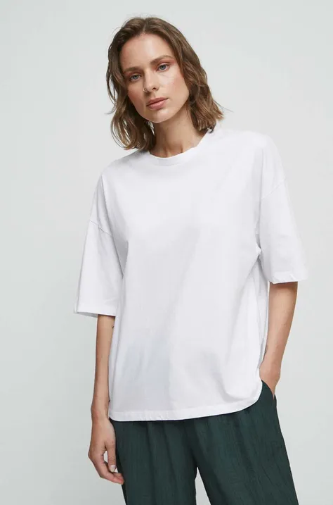 T-shirt bawełniany damski kolor biały