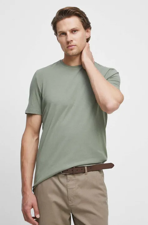 Bavlnené tričko zelená farba