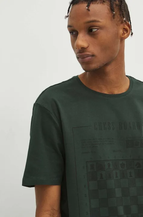 Bavlnené tričko Medicine pánsky, zelená farba, s potlačou