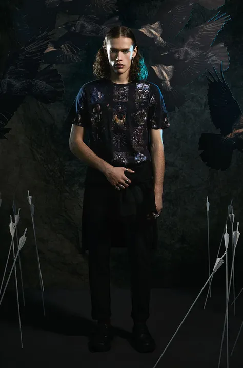 T-shirt bawełniany męski z kolekcji The Witcher x Medicine kolor czarny