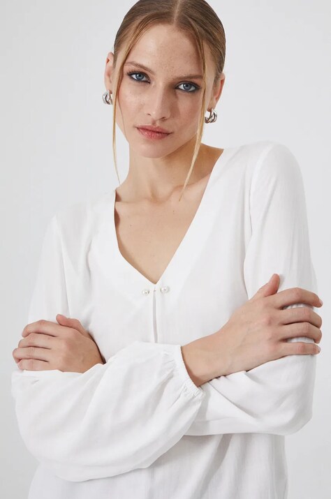Блузка Medicine женская цвет белый однотонная
