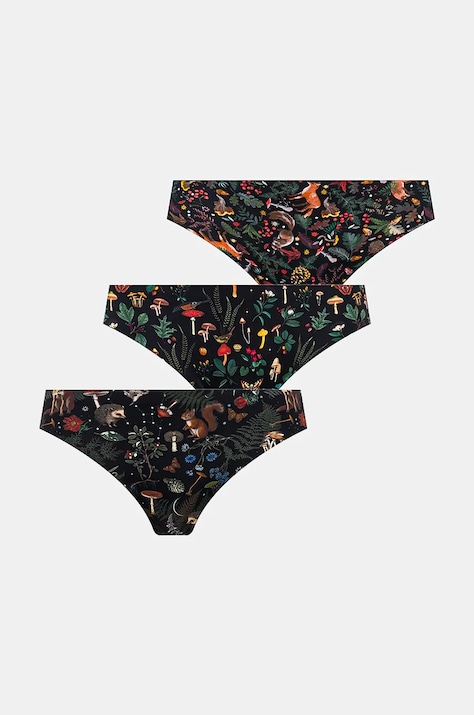 Figi damskie briefs wzorzyste (3-pack) kolor multicolor