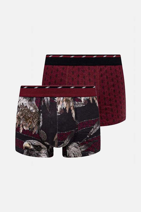 Bokserki bawełniane  z domieszką elastanu z motywem zwierzęcym (2-pack) kolor multicolor