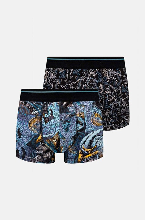 Bokserki bawełniane męskie z domieszką elastanu wzorzyste (2-pack) kolor multicolor