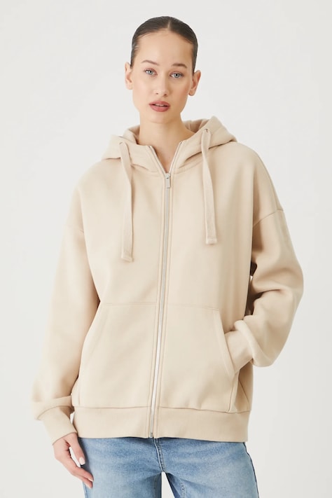 Medicine felpa donna colore beige con cappuccio