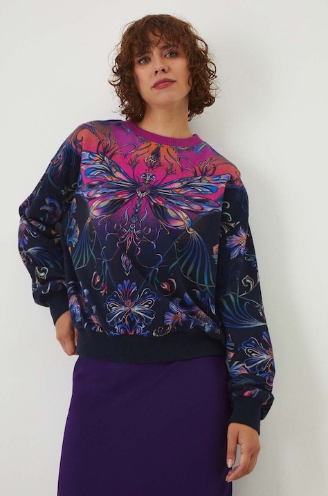 Bluza damska oversize wzorzysta kolor multicolor