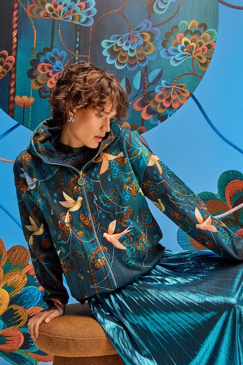 Bluza bawełniana damska z kolekcji Karolina Matyjaszkowicz x Medicine kolor turkusowy