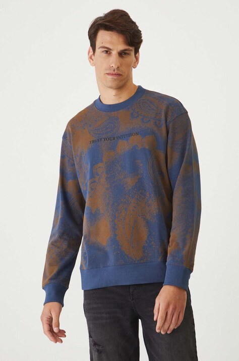 Bluza męska regular wzorzysta  kolor granatowy