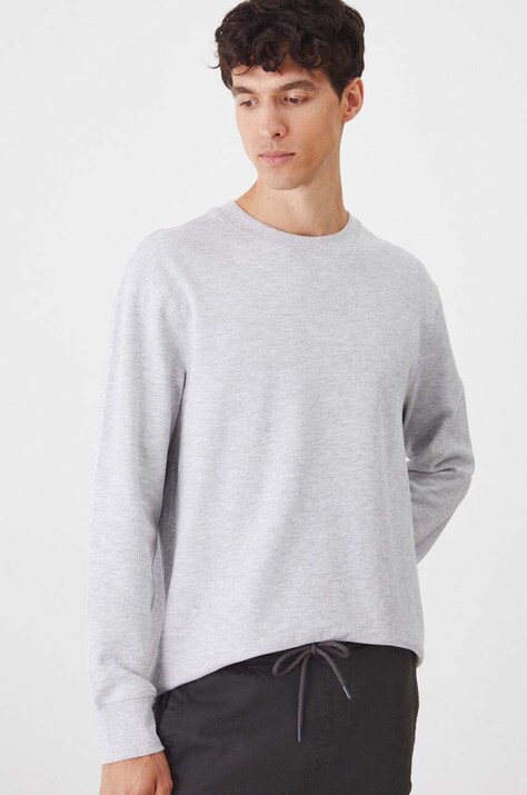 Longsleeve męski z fakturą kolor szary