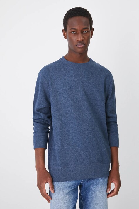 Longsleeve męski z fakturą  kolor niebieski