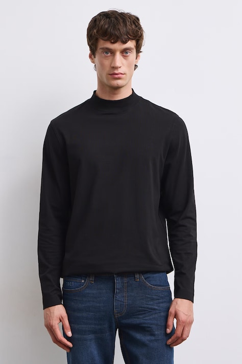 Medicine longsleeve culoarea negru, neted
