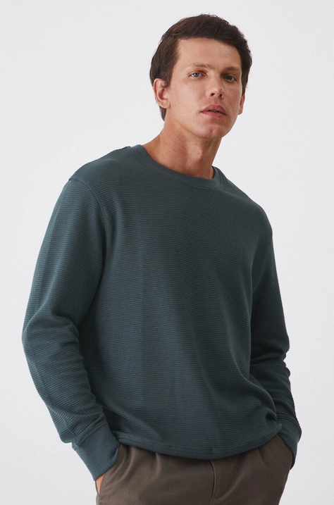 Medicine longsleeve barbati, culoarea verde, neted