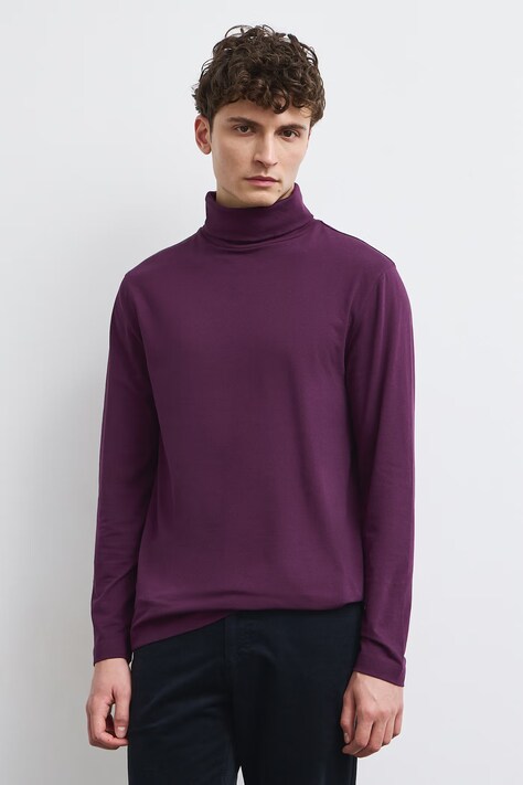 Medicine Longsleeve męski bawełniany z elastanem fioletowy