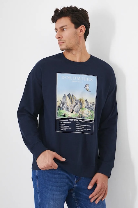 Medicine hosszú ujjú sötétkék, férfi, nyomott mintás