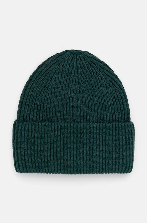 Czapka damska beanie prążkowana  kolor zielony