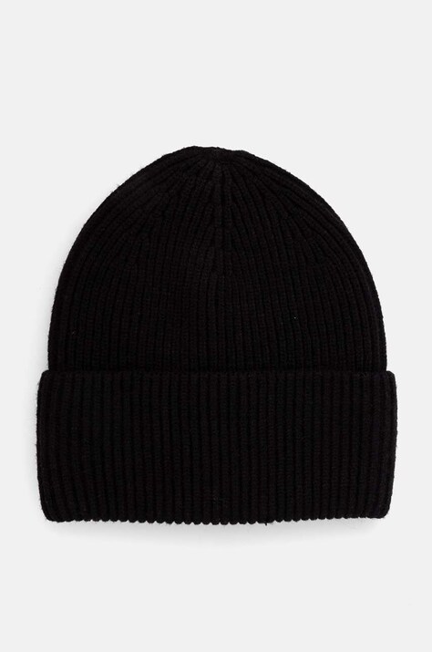 Czapka damska beanie prążkowana  kolor czarny